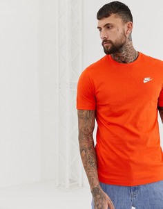 Оранжевая футболка с логотипом Nike Club - Красный