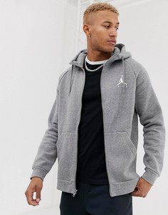 Серый худи на молнии с логотипом Jordan Jumpman - Серый