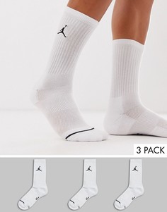 Набор из 3 пар белых носков с логотипом Nike Jordan - Белый