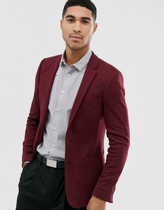 Супероблегающий трикотажный блейзер бордового цвета ASOS DESIGN - Красный