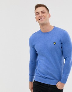 Джемпер из хлопка и мериносовой шерсти с круглым вырезом Lyle & Scott - Синий