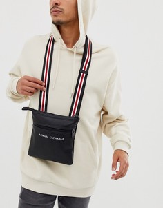 Черная сумка через плечо из искусственной кожи с логотипом Armani Exchange - Черный