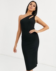 Черное платье на одно плечо с вырезами Ivyrevel - Черный