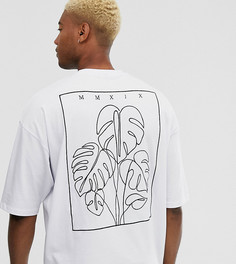 Oversize-футболка из плотного трикотажа с большой вышивкой на спине ASOS DESIGN Tall - Белый