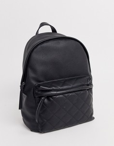 Черный рюкзак со стеганым карманом Stradivarius - Черный
