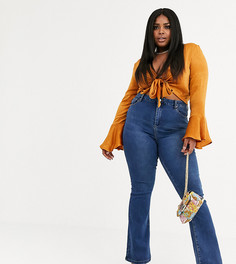 Синие расклешенные джинсы ASOS DESIGN Curve Sculpt me - Синий