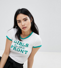 Футболка с надписью Monki Girls - Белый