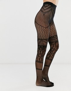 Кружевные колготки со вставками ASOS DESIGN - Черный