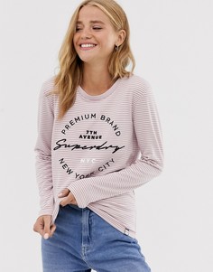 Футболка с длинным рукавом в полоску с логотипом Superdry - Dunne - Мульти