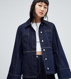 Джинсовая куртка со строчками Weekday Limited Collection - Синий