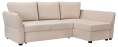 Диван тканевый угловой Хилтон светло-бежевый (Микровелюр) Home Me