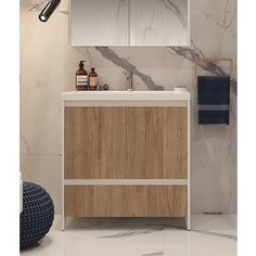 Тумба под раковину Velvex Klaufs 80 белый\дерево (tnKLA.80.2D.1Y-617.216)