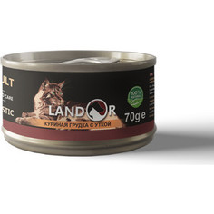 Консервы LANDOR куриная грудка с уткой для взрослых кошек 70г