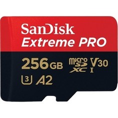 Карта памяти Sandisk Extreme Pro microSDXC 256GB + SD Adapter Rescue Pro Deluxe 170MB/s A2 C10 V30 UHS-I U3 (SDSQXCZ-256G-GN6MA)