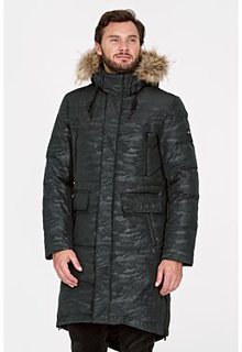 Удлиненный пуховик с отделкой мехом енота Urban Fashion for men