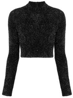Versus укороченный свитер с искусственным мехом