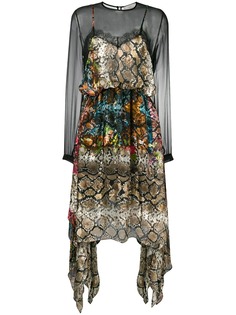 Preen By Thornton Bregazzi прозрачное платье с принтом под змеиную кожу