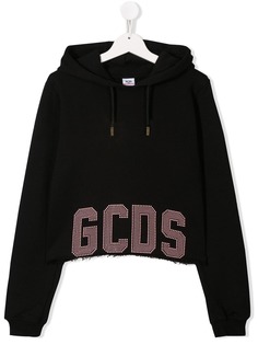 Gcds Kids худи с необработанными краями и логотипом