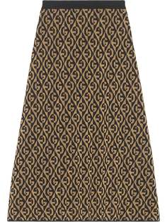 Gucci жаккардовая юбка из ткани ламе