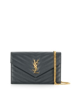 Saint Laurent стеганая сумка через плечо с монограммой