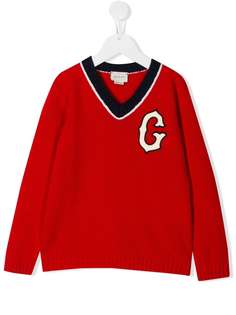 Gucci Kids джемпер с нашивкой G