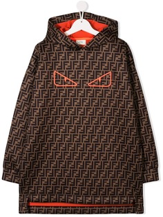 Fendi Kids платье-худи с логотипом