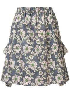 Comme Des Garçons Pre-Owned присборенная юбка с цветочным принтом