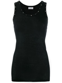 Saint Laurent топ без рукавов с заклепками