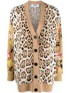 MSGM кардиган оверсайз с принтом
