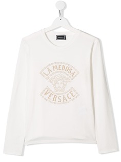 Young Versace топ из джерси с логотипом Medusa