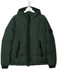 Stone Island Junior куртка с капюшоном и логотипом