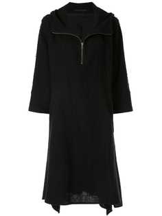 Yohji Yamamoto Pre-Owned платье-туника с капюшоном