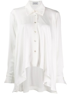 Balossa White Shirt curved high low hem shirt