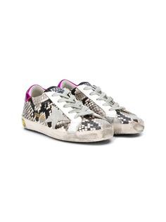 Golden Goose Kids distressed snakeskin sneakers