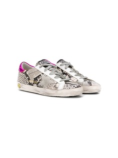 Golden Goose Kids distressed snakeskin sneakers