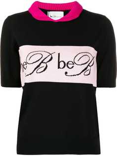 be blumarine logo embroidered knitted top
