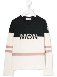 Moncler Kids топ с длинными рукавами и вышитым логотипом