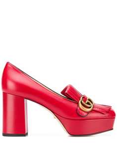 Gucci туфли с логотипом GG и бахромой