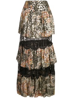 Dundas ярусная кружевная юбка с цветочным узором