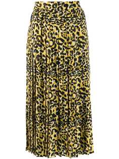 Gucci плиссированная юбка с леопардовым принтом