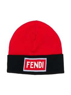 Fendi Kids шапка бини с логотипом