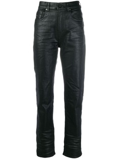Diesel Black Gold waxed-effect high-waisted trousers