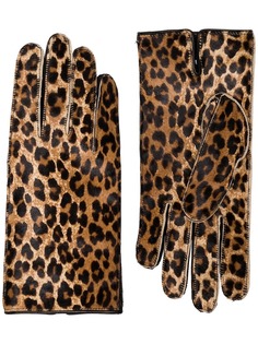 Raf Simons перчатки с леопардовым принтом