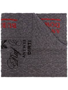 Raf Simons шарф фактурной вязки с надписью