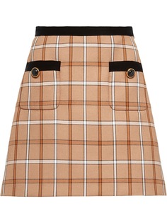 Miu Miu check A-line mini skirt