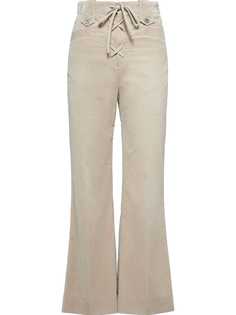 Miu Miu lace-up flared trousers