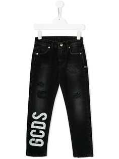 Gcds Kids спортивные брюки с логотипом и эффектом потертости