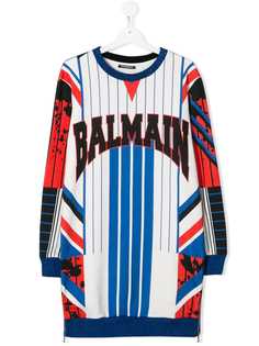 Balmain Kids спортивное платье-футболка