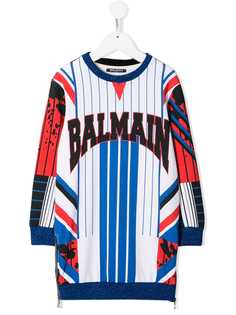 Balmain Kids спортивное платье-футболка