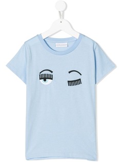 Chiara Ferragni Kids футболка Wink с вышивкой
